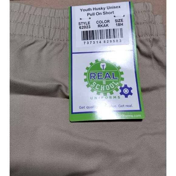 Real School School Uniform Khaki Husky Youth Unisex Pull on Short Size 18H‎ - Picture 2 of 5